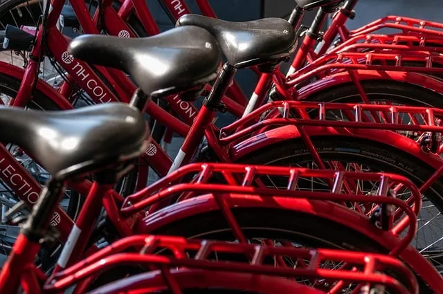 bikes, bicycles, parked bikes